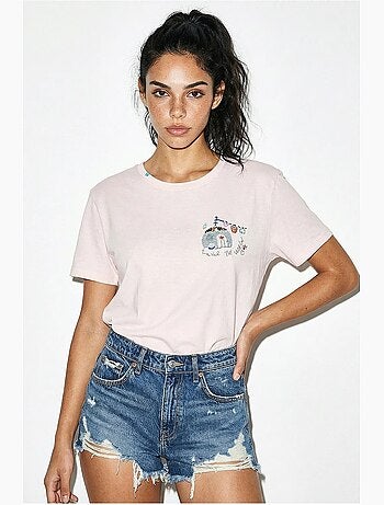 T-shirt girocollo ricamata lucci