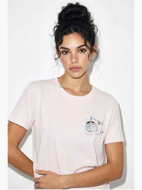 T-shirt girocollo ricamata lucci - Kiabi T-shirt girocollo ricamata lucci - Kiabi