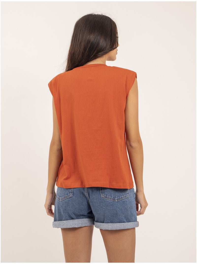 T-shirt girocollo senza maniche FROZEN Rosso mattone - Kiabi