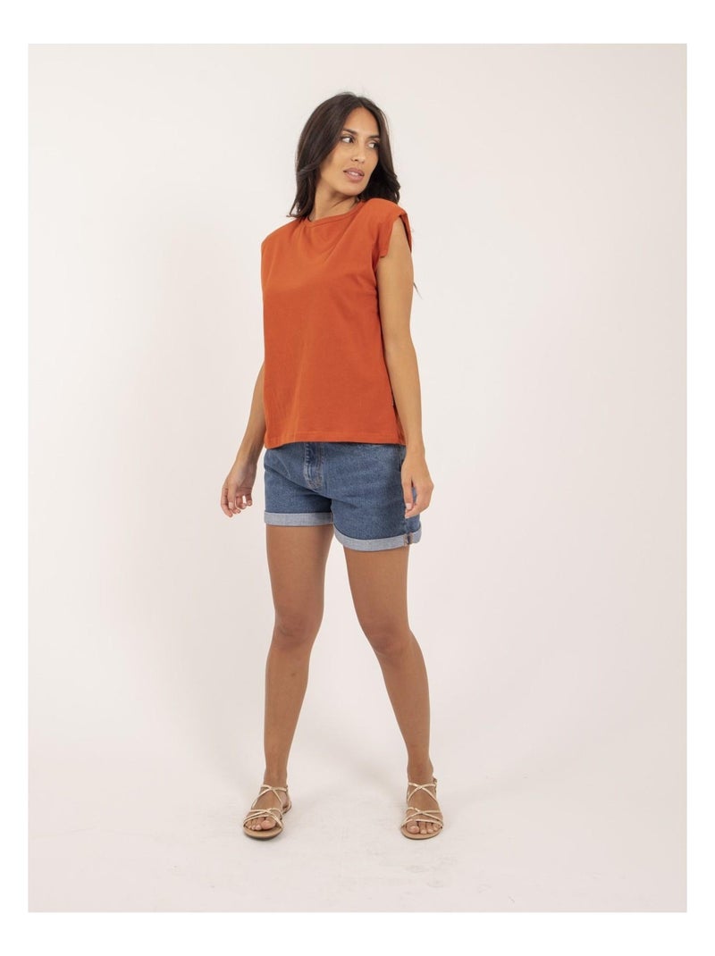 T-shirt girocollo senza maniche FROZEN Rosso mattone - Kiabi
