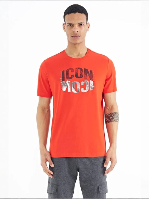 T-shirt girocollo stampata con patch tommy - Kiabi