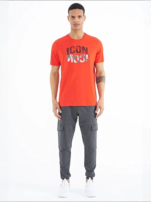T-shirt girocollo stampata con patch tommy - Kiabi