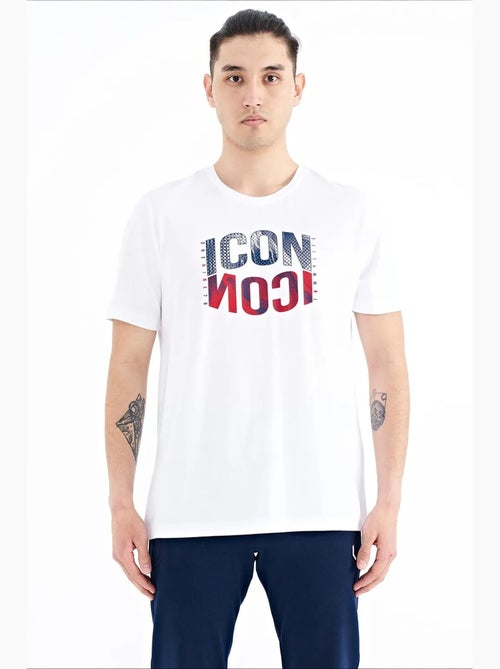T-shirt girocollo stampata con patch tommy - Kiabi