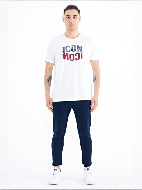 T-shirt girocollo stampata con patch tommy - Kiabi