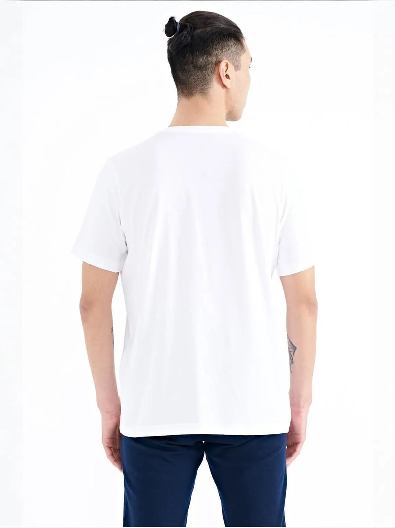 T-shirt girocollo stampata con patch tommy Bianco - Kiabi