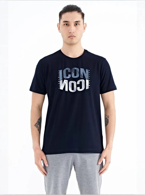 T-shirt girocollo stampata con patch tommy - Kiabi