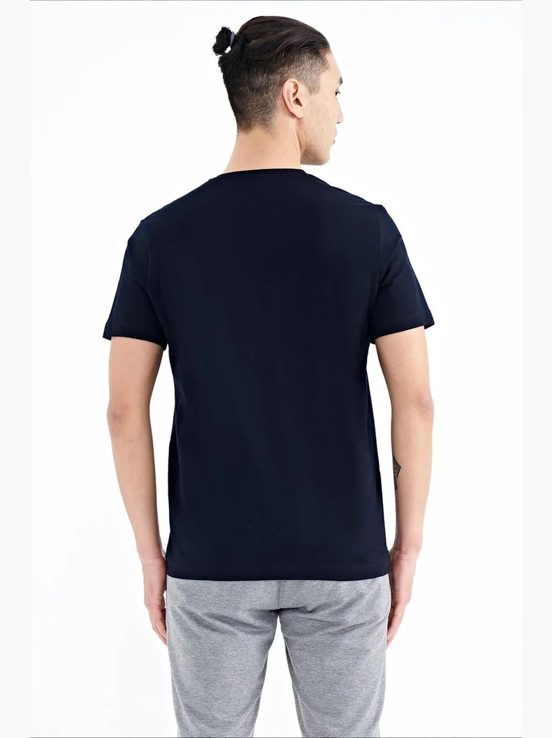 T-shirt girocollo stampata con patch tommy Blu marino - Kiabi