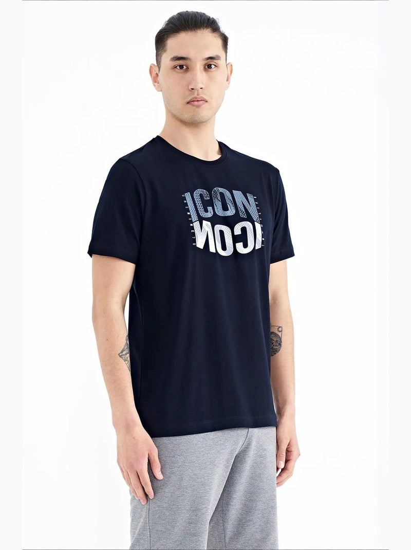 T-shirt girocollo stampata con patch tommy Blu marino - Kiabi