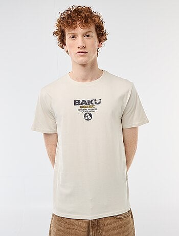 T-shirt girocollo stampato in cotone