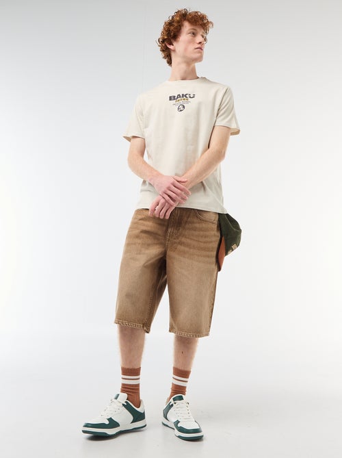 T-shirt girocollo stampato in cotone - Kiabi