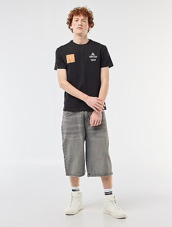 T-shirt girocollo stampato in cotone