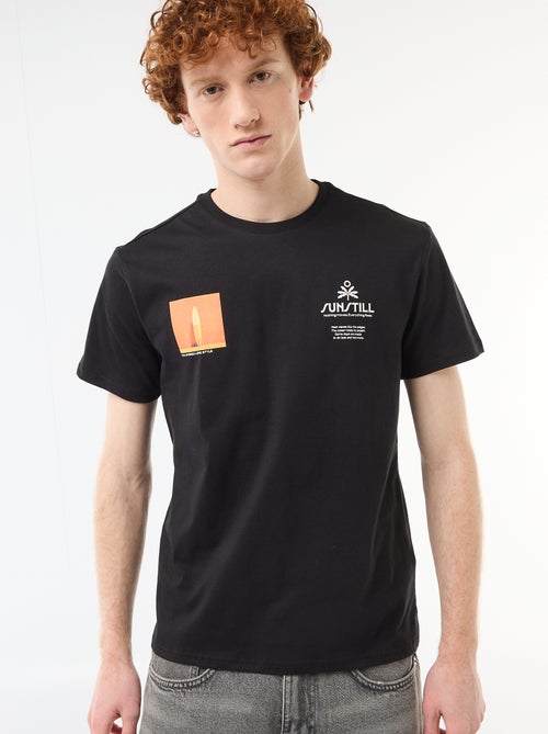 T-shirt girocollo stampato in cotone - Kiabi