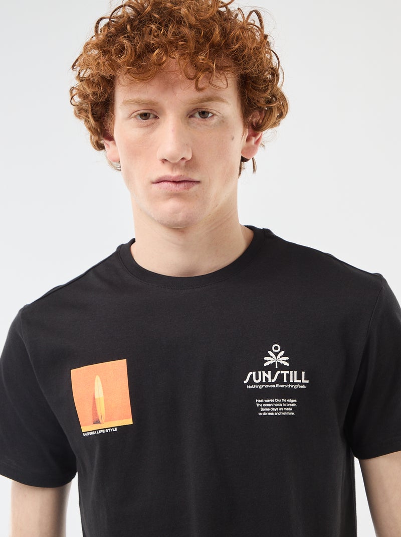 T-shirt girocollo stampato in cotone Bianco - Kiabi