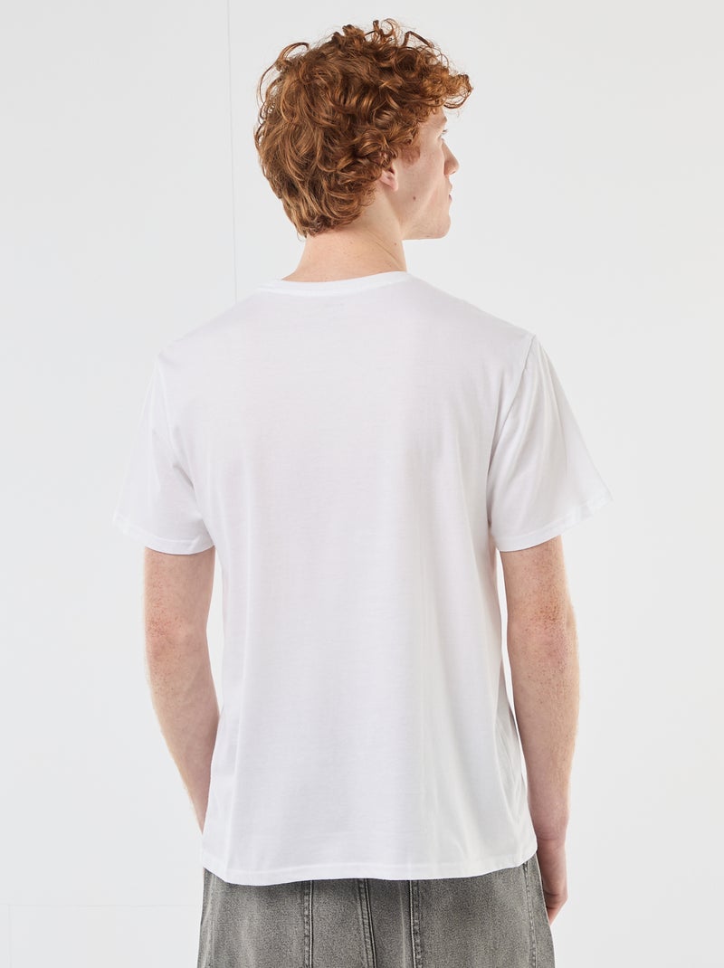 T-shirt girocollo stampato in cotone Bianco - Kiabi