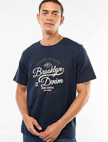 T-shirt girocollo stampato in cotone