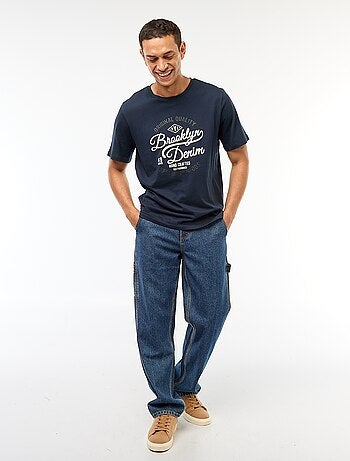 T-shirt girocollo stampato in cotone