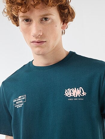 T-shirt girocollo stampato in cotone