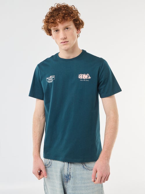 T-shirt girocollo stampato in cotone - Kiabi