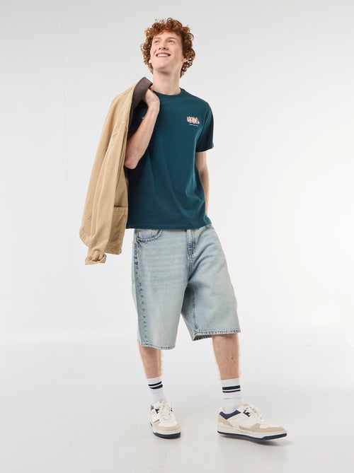 T-shirt girocollo stampato in cotone - Kiabi