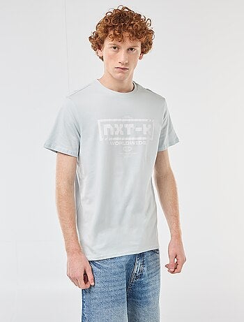 T-shirt girocollo stampato in cotone