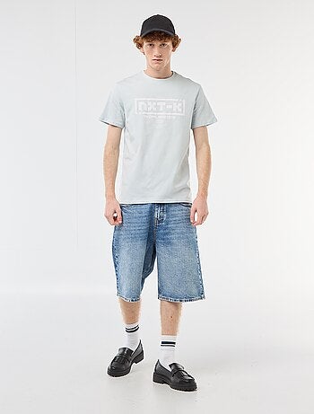 T-shirt girocollo stampato in cotone