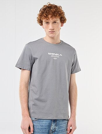 T-shirt girocollo stampato in cotone