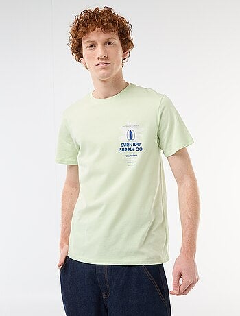 T-shirt girocollo stampato in cotone