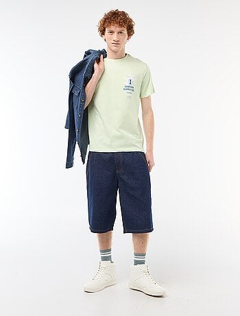 T-shirt girocollo stampato in cotone