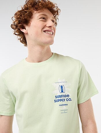 T-shirt girocollo stampato in cotone