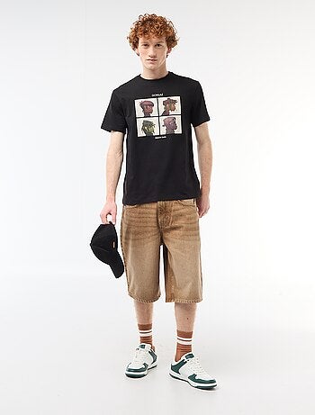 T-shirt 'Gorillaz' in cotone tinta unita