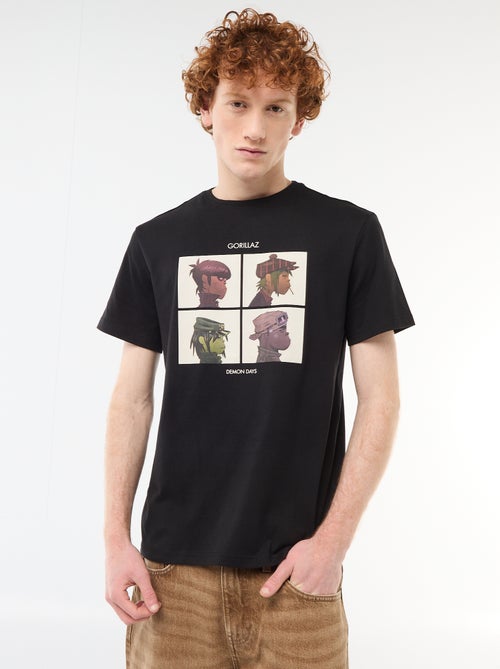 T-shirt 'Gorillaz' in cotone tinta unita - Kiabi