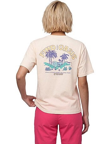 T-shirt gravel cotone maniche corte donna donna chaser-w sand