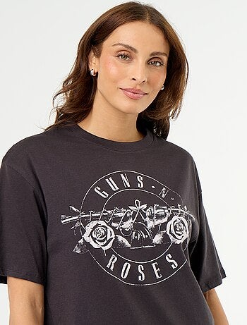T-shirt \'Guns N\'Roses\' a maniche corte stampato fronte/retro