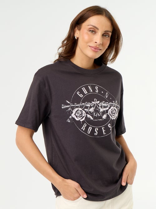 T-shirt \'Guns N\'Roses\' a maniche corte stampato fronte/retro - Kiabi T-shirt \'Guns N\'Roses\' a maniche corte stampato fronte/retro - Kiabi