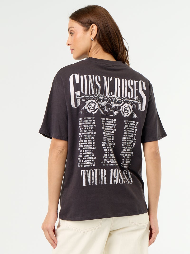 T-shirt \'Guns N\'Roses\' a maniche corte stampato fronte/retro Nero - Kiabi