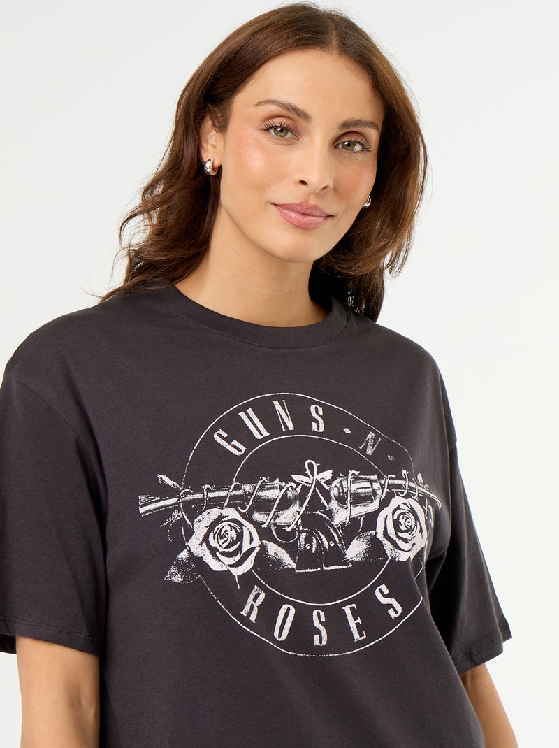 T-shirt \'Guns N\'Roses\' a maniche corte stampato fronte/retro Nero - Kiabi