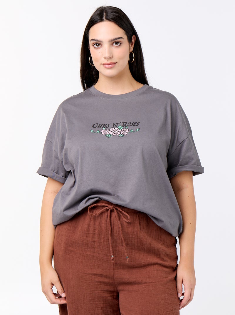 T-shirt 'Guns'n'Roses' a maniche corte Grigio - Kiabi