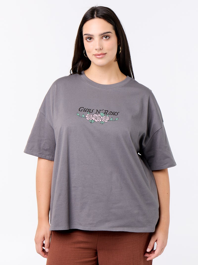 T-shirt 'Guns'n'Roses' a maniche corte Grigio - Kiabi