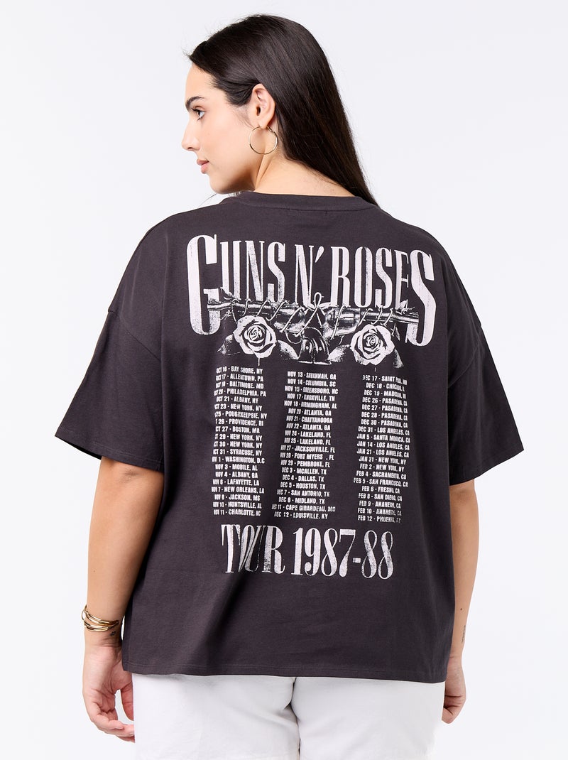 T-shirt 'Guns'n'Roses' a maniche corte Nero - Kiabi