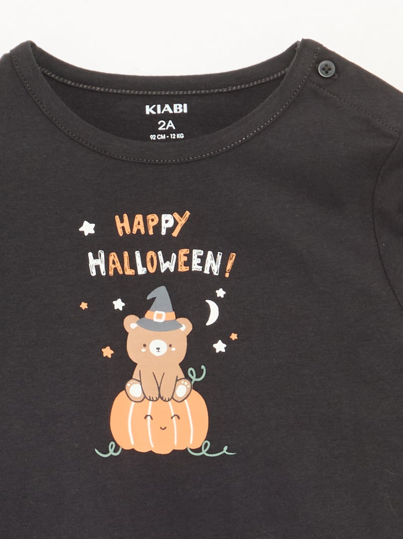 T-shirt "Halloween" a maniche lunghe Grigio - Kiabi