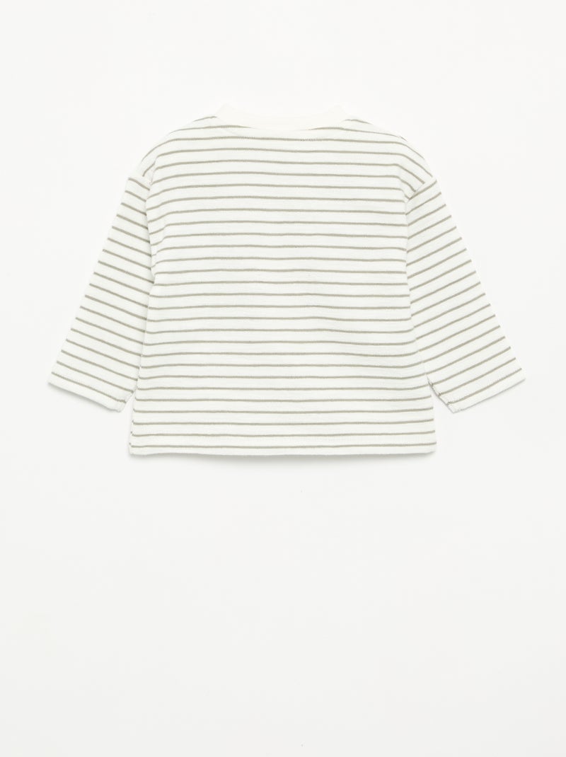 T-shirt in Baby Terry a maniche lunghe Bianco - Kiabi