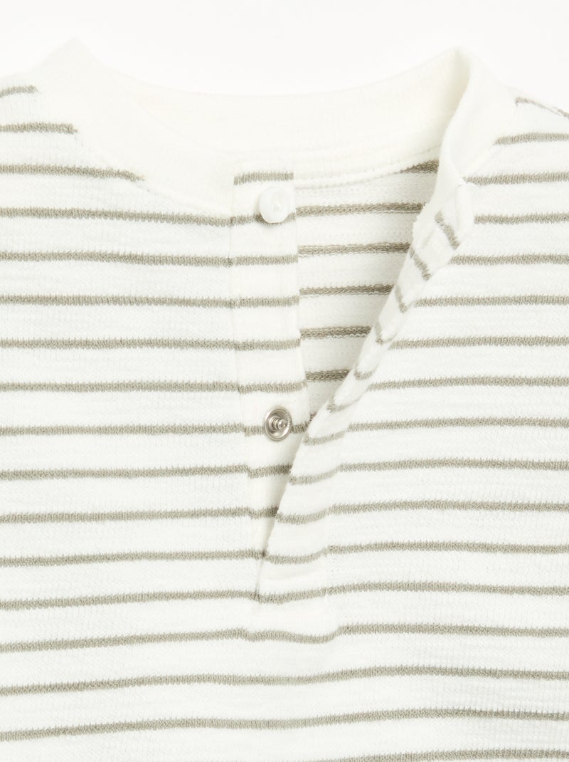 T-shirt in Baby Terry a maniche lunghe Bianco - Kiabi