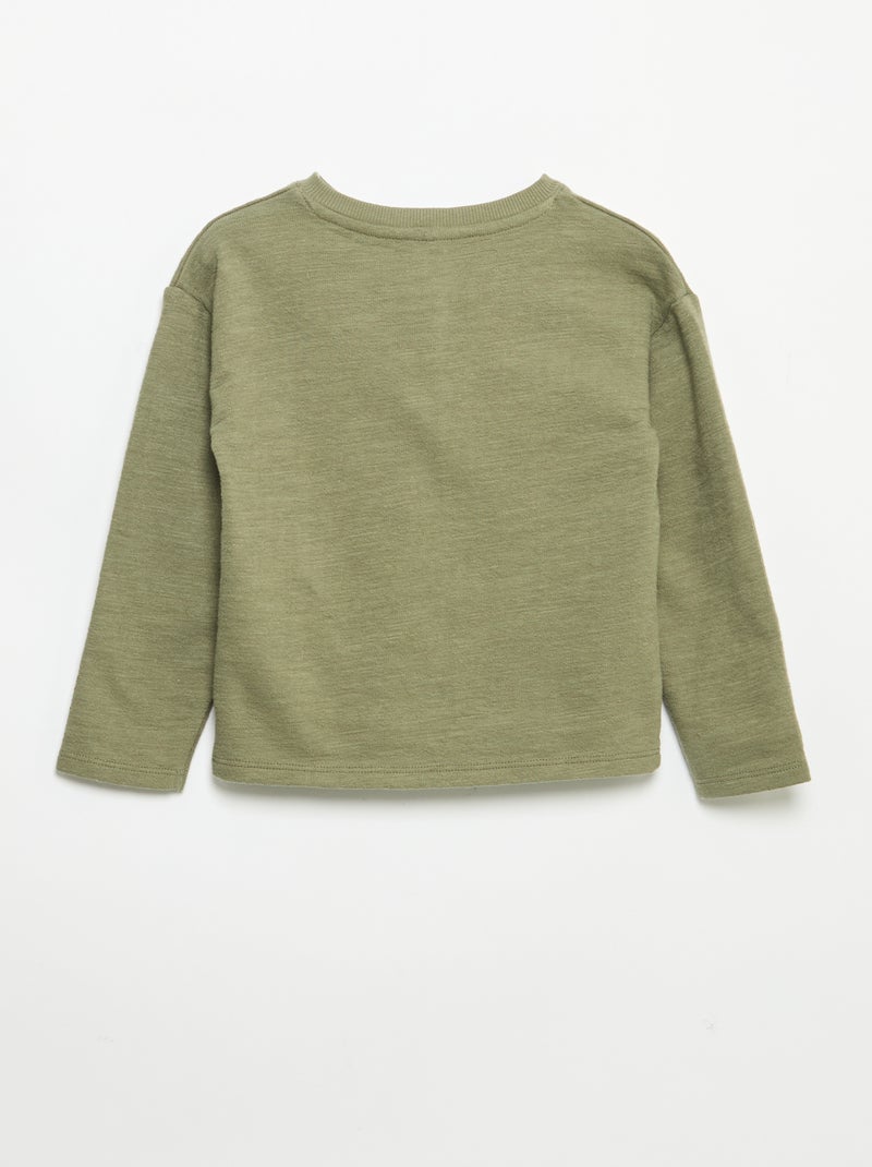 T-shirt in Baby Terry a maniche lunghe Verde - Kiabi