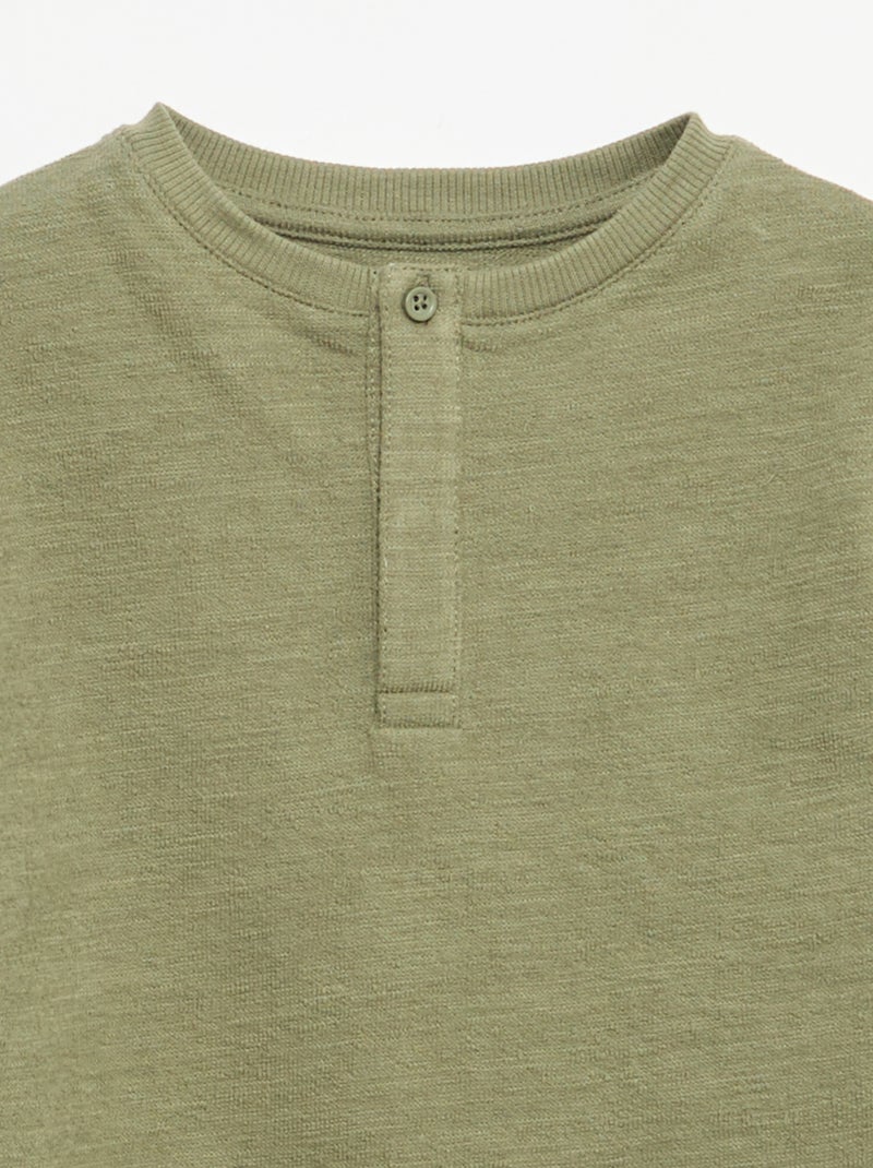T-shirt in Baby Terry a maniche lunghe Verde - Kiabi
