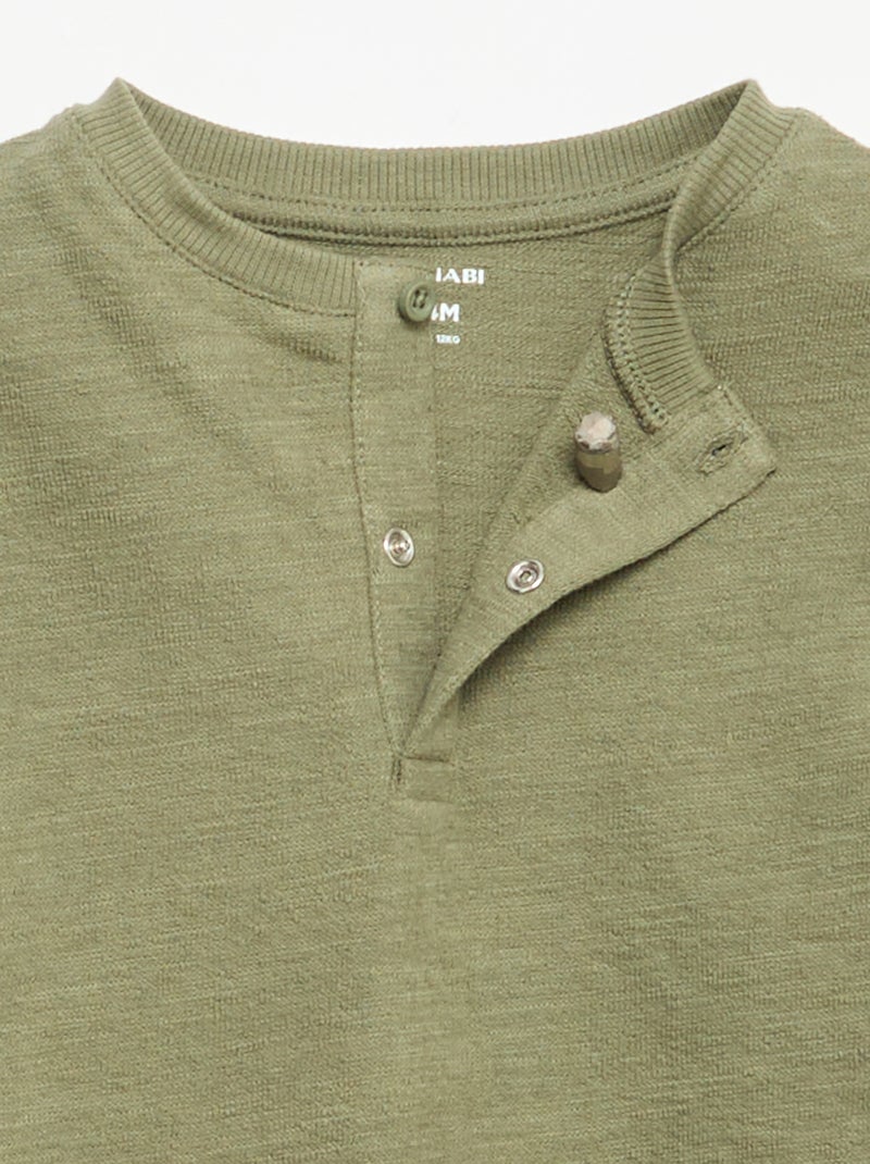 T-shirt in Baby Terry a maniche lunghe Verde - Kiabi