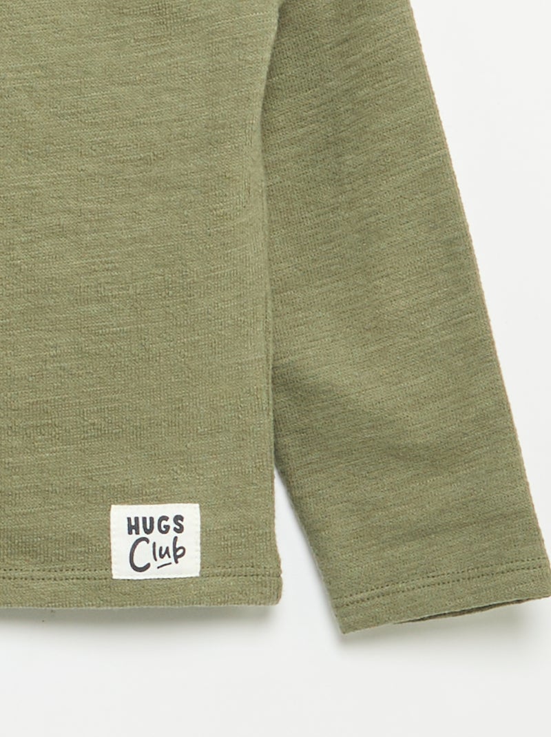 T-shirt in Baby Terry a maniche lunghe Verde - Kiabi