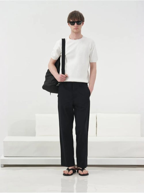 T-shirt in cotone a coste con girocollo giesto - Kiabi