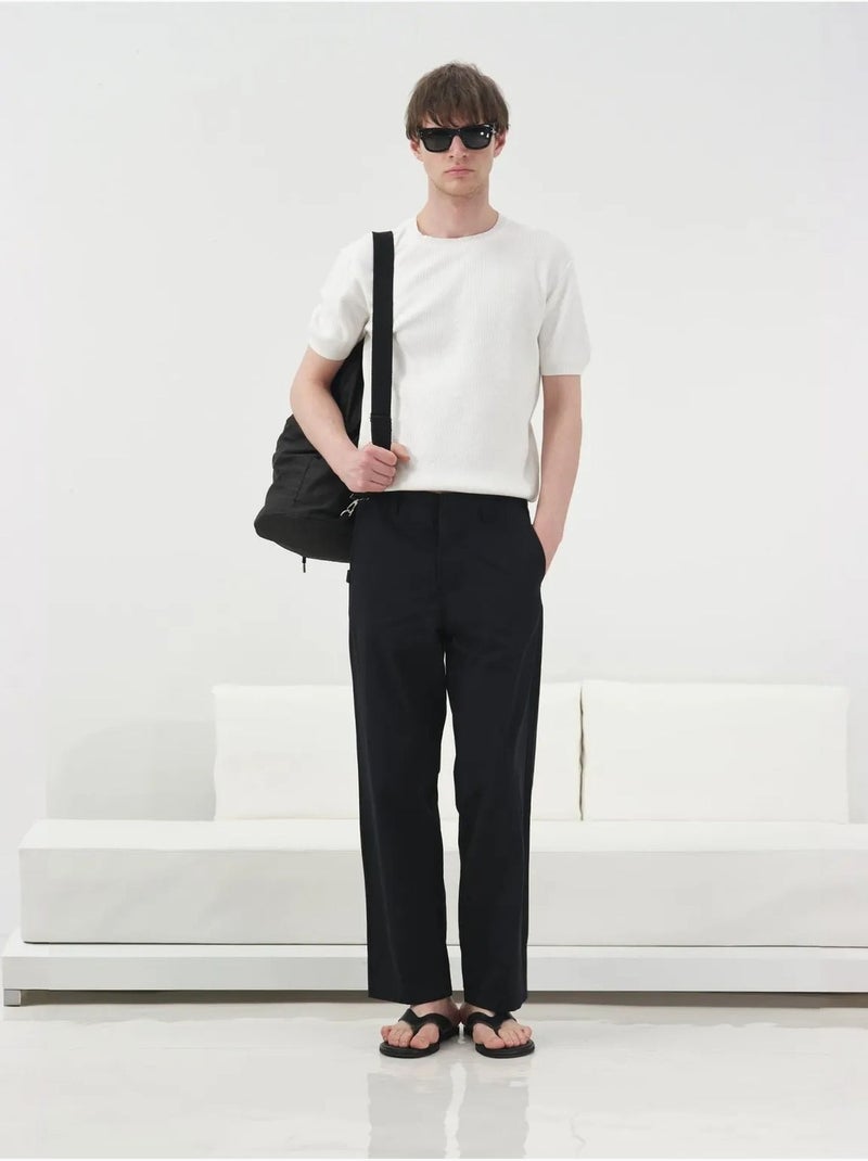 T-shirt in cotone a coste con girocollo giesto Bianco - Kiabi