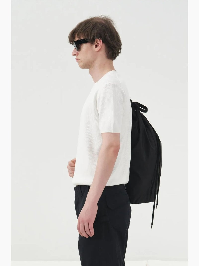 T-shirt in cotone a coste con girocollo giesto Bianco - Kiabi
