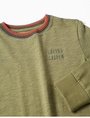 T-shirt in cotone a manica lunga cactus garden